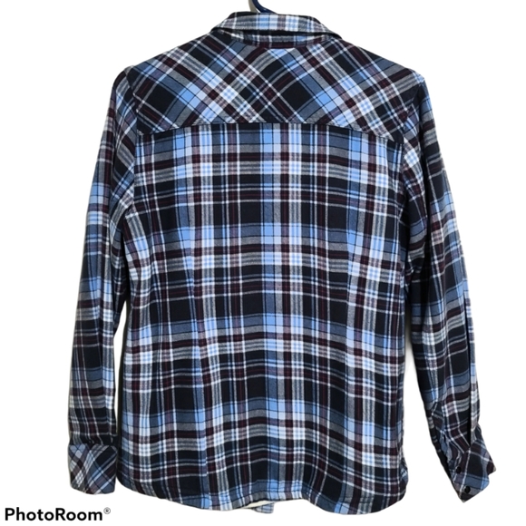 Lady Hathaway Plaid Button Down Flannel Sweater * - Picture 5 of 10